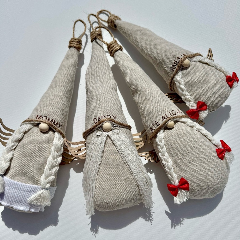 Handmade Angel Gnomes Ornaments